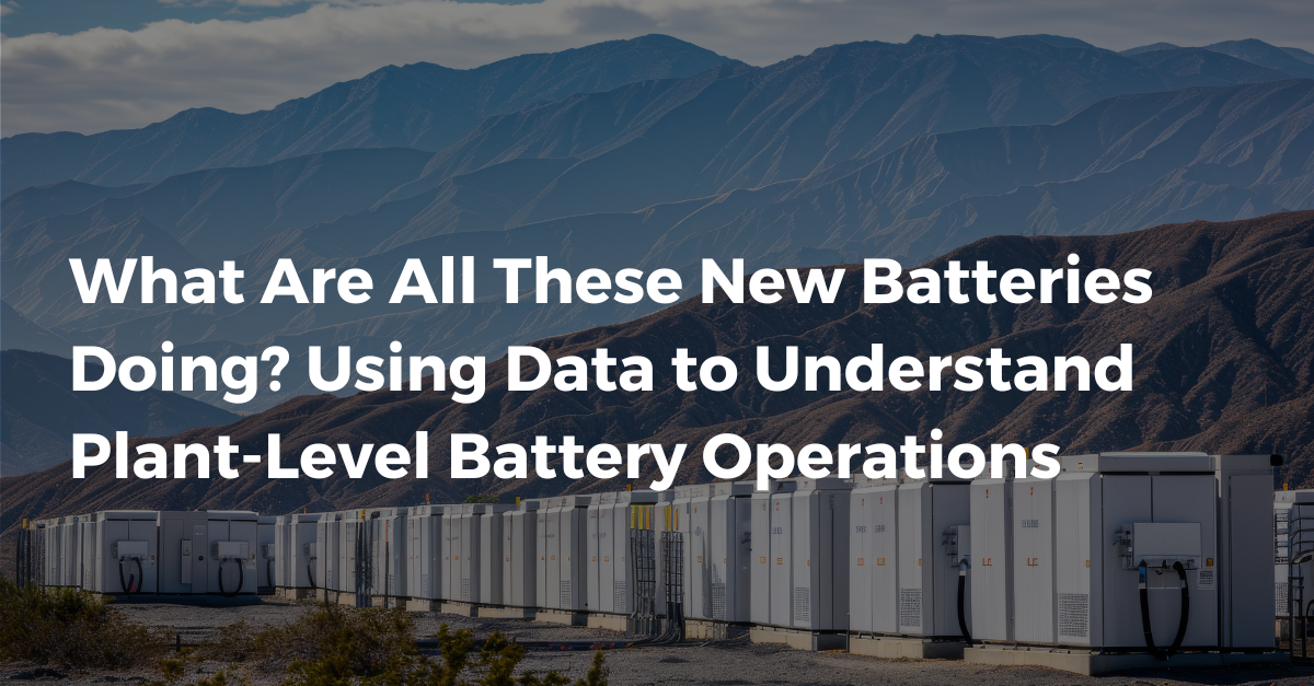 What Are All These New Batteries Doing? Using Data to Understand Plant-Level Battery Operations